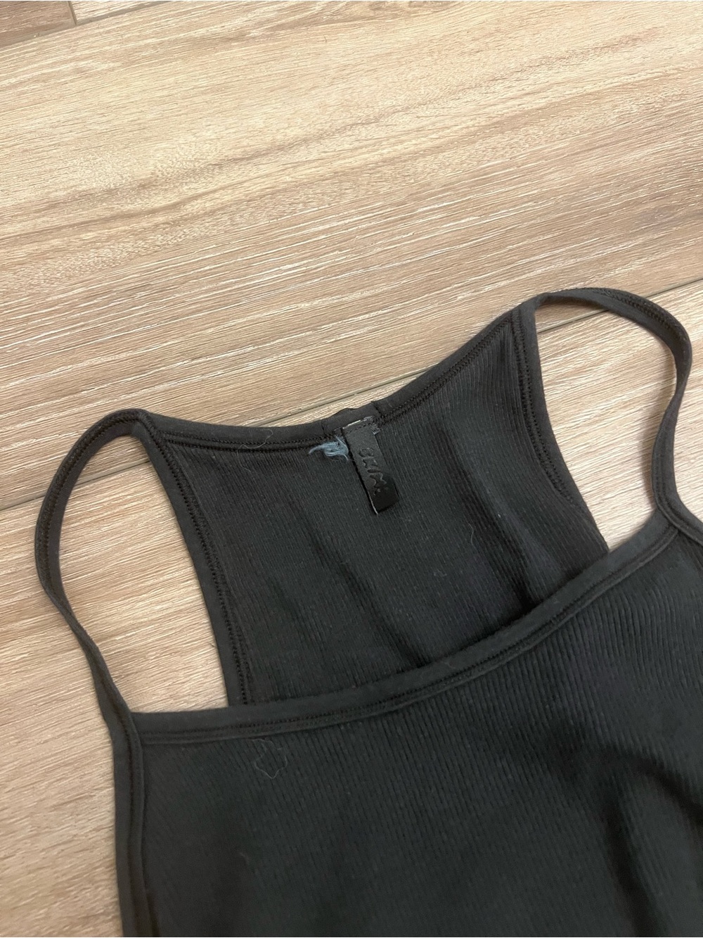 SKIMS Black Ribbed Slim Racerback Tank - Picture 2 of 3